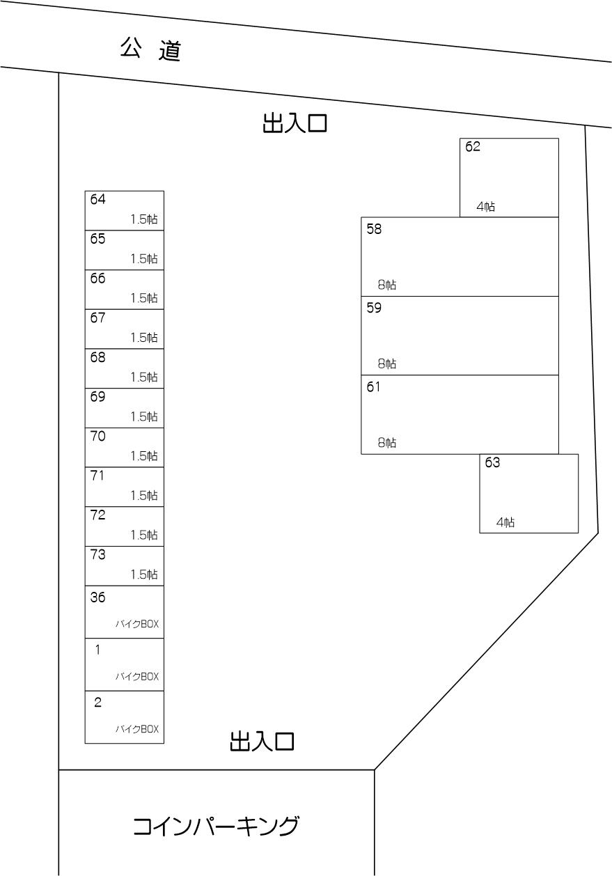 フクちゃんコンテナ二枚橋店の配置図